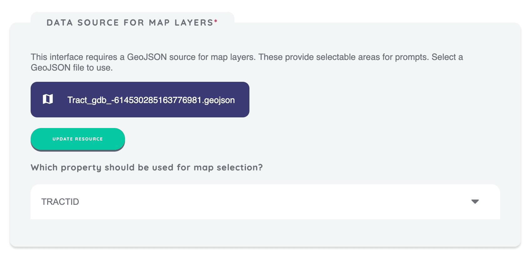 Select a property for map selection
