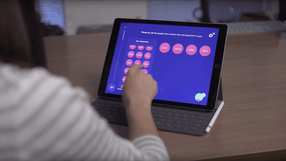 An interview running on an iPad Pro